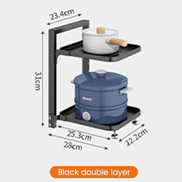 Kitchen rack home cabinet sink pot adjustable layered multi-layer pot rack shelf storage rack